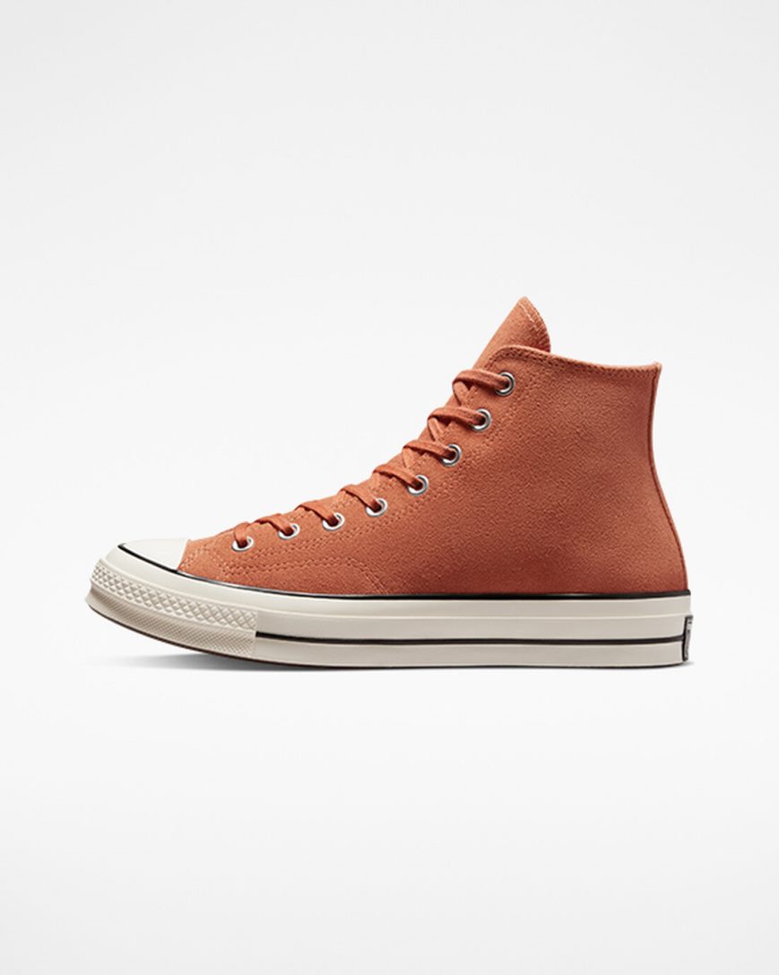 Pánské Boty Vysoké Converse Chuck 70 Semišové Oranžové Černé | CZ 31AJH39